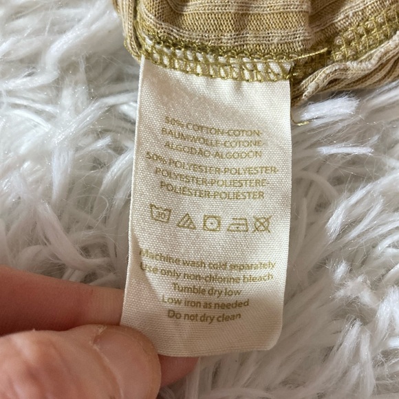 Free People Tan Long Sleeve V-Neck Relaxed Blouse - Picture 8 of 11